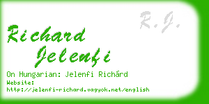 richard jelenfi business card